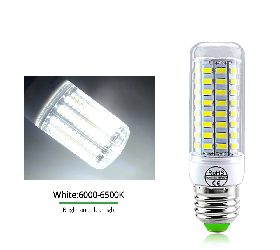 AC 220V E27 LED Lamp E14 LED SMD 5730 Corn Bulb 24 36 56 72LEDs Lamparas Chandelie for Home Ampoule LED Replacement Spotlight