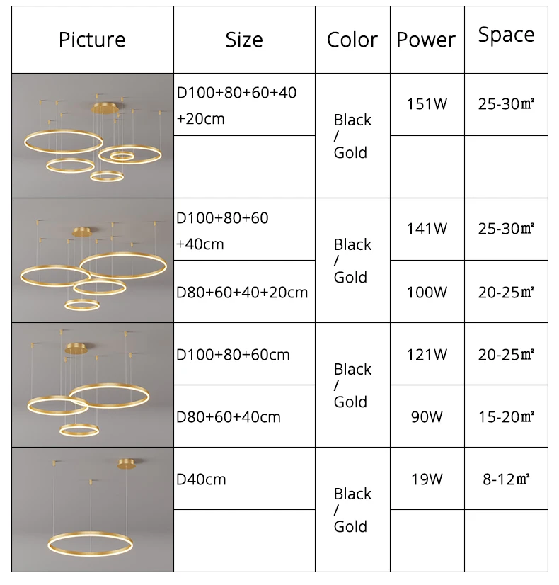 Modern LED Living Room Chandelier White/Gold Ring Ceiling Light For Dining Room Bedroom Kitchen Lustre Home Indoor Lighting