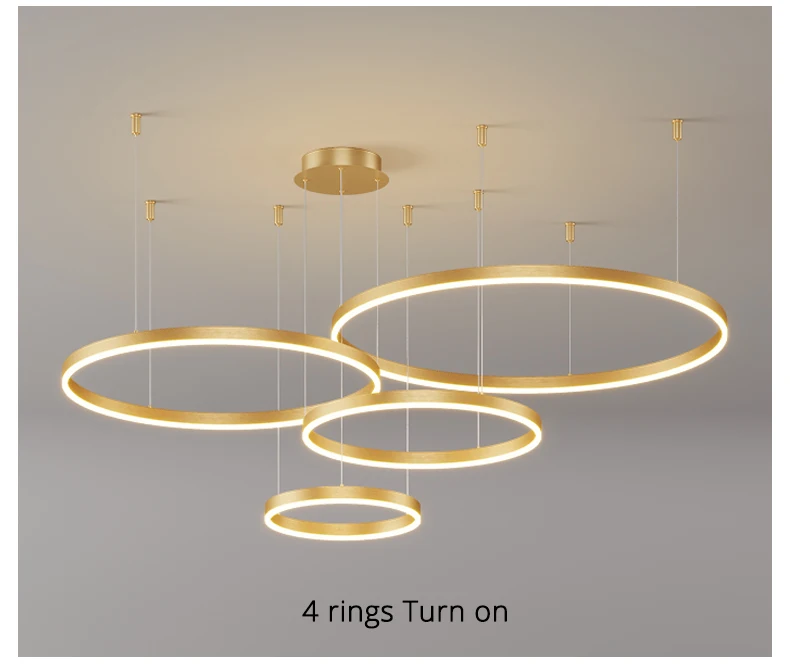 Modern LED Living Room Chandelier White/Gold Ring Ceiling Light For Dining Room Bedroom Kitchen Lustre Home Indoor Lighting