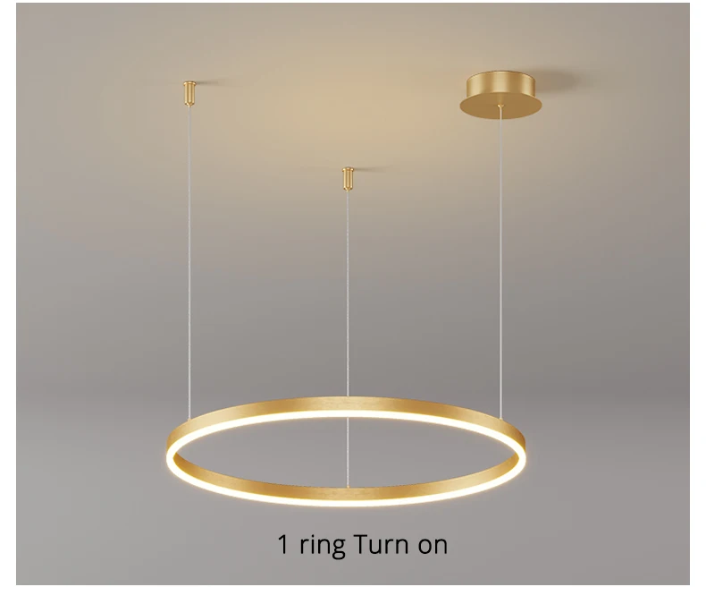 Modern LED Living Room Chandelier White/Gold Ring Ceiling Light For Dining Room Bedroom Kitchen Lustre Home Indoor Lighting