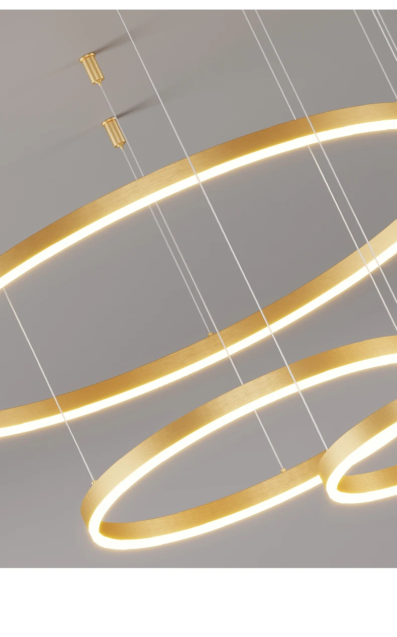 Modern LED Living Room Chandelier White/Gold Ring Ceiling Light For Dining Room Bedroom Kitchen Lustre Home Indoor Lighting
