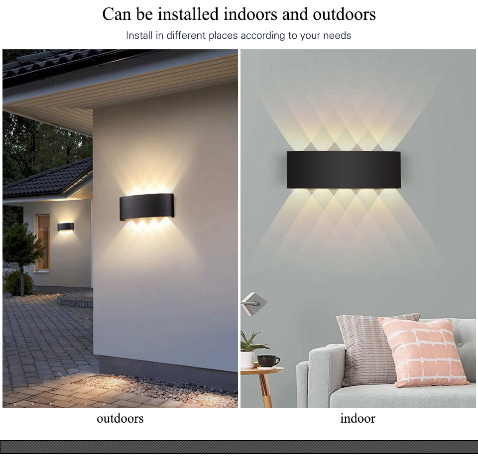 LED Wall Lamp 4/6/8/10 Outdoor Wall Lamps Up And Down Towards Lighting For Indoor Room Decoration Garden Lighting Street Lights