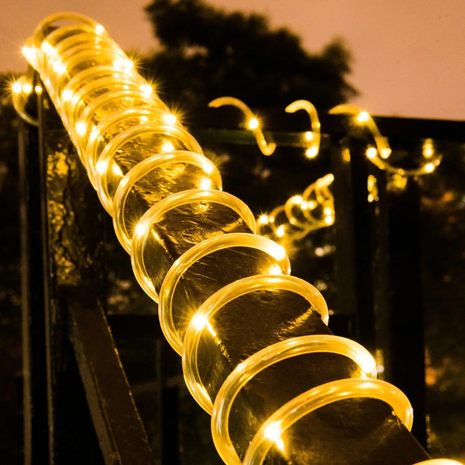 Outdoor Solar Tube Rope Led Light Garden Christmas Decoration Fairy String Light 32m/22M/12M/7M Outdoor Wedding Party Led Lamp