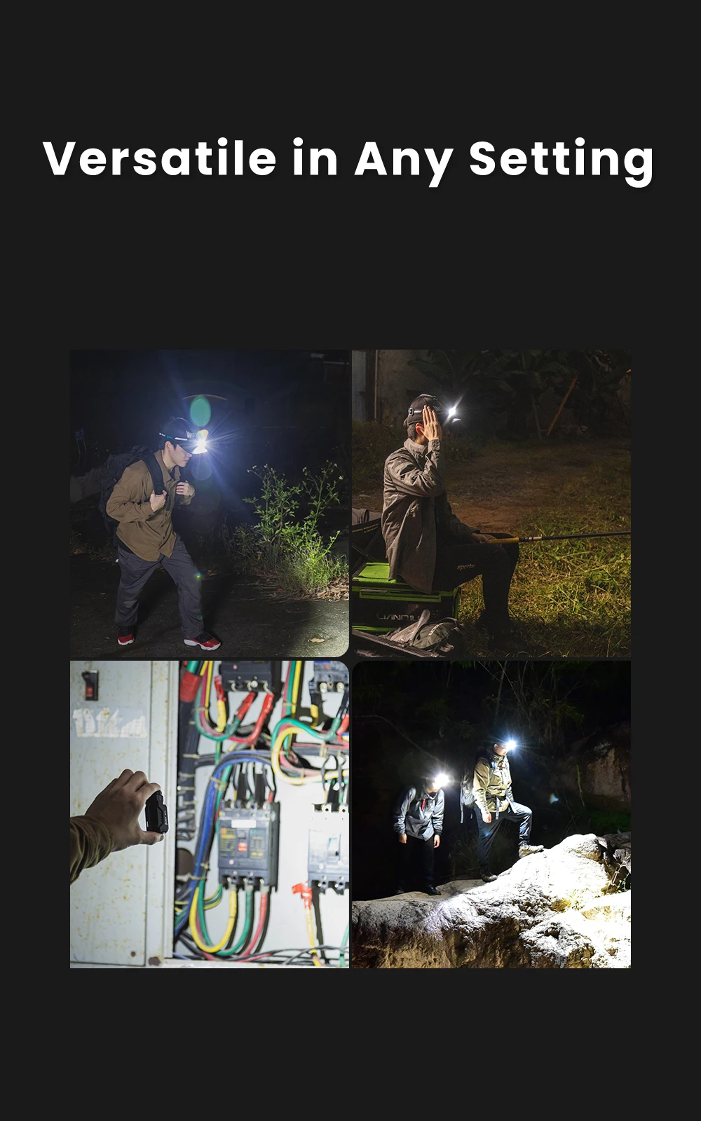 WUBEN E7 Best Rechargeable Headlamp 1800 lumens Include One 26650 Battery