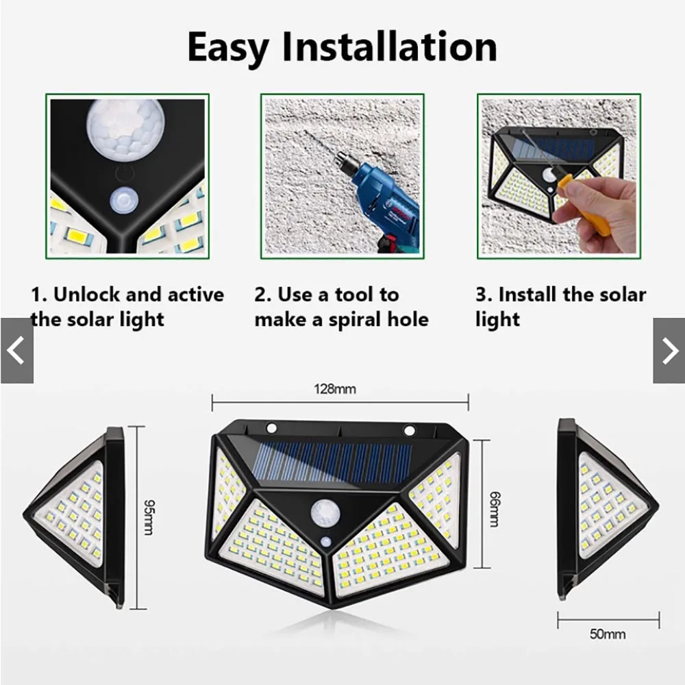 12Pack Outdoor Solar Lights 3 Modes Motion Sensor Lights Waterproof Wall Lights for Backyard Garden Patio Yard Garage Deck Porch