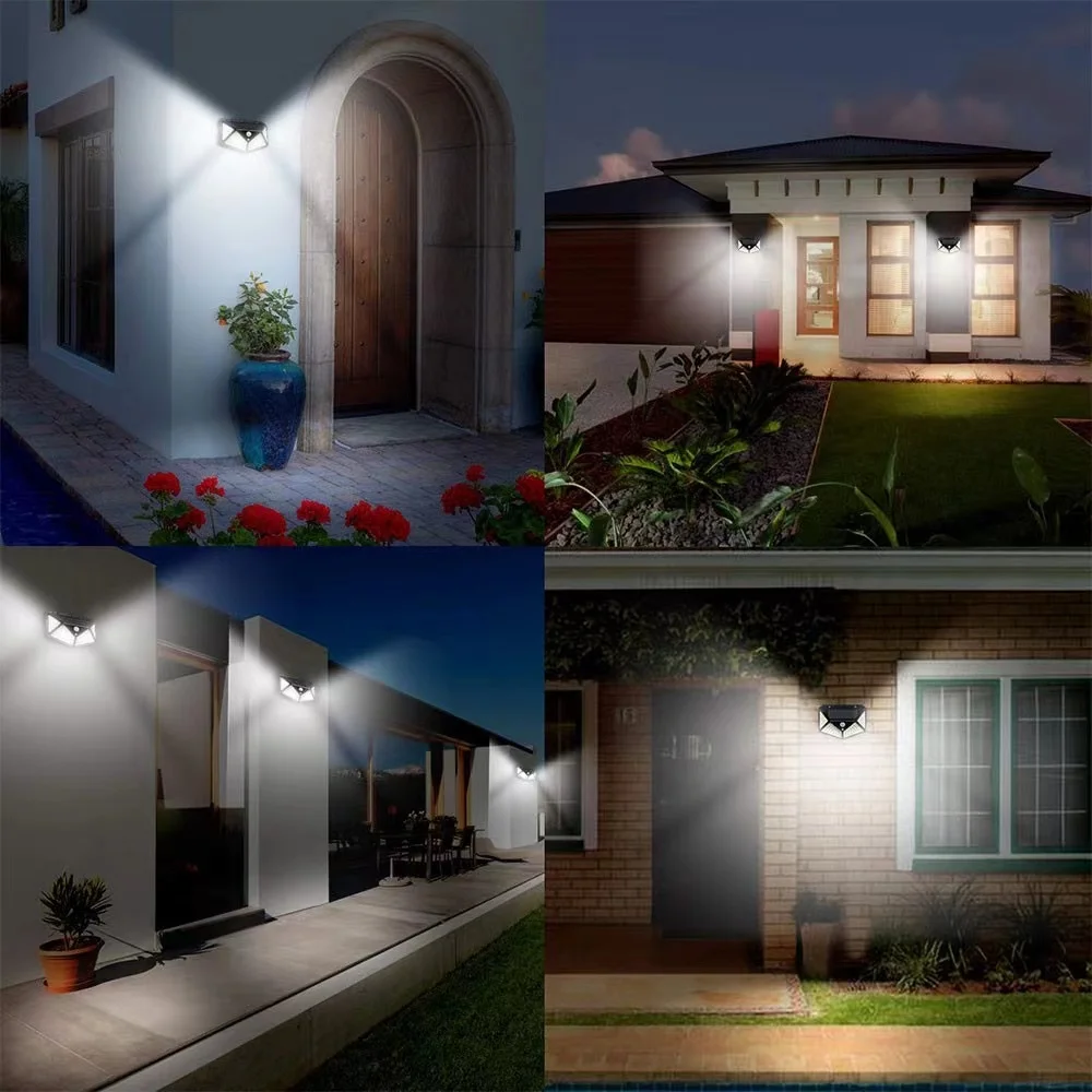 12Pack Outdoor Solar Lights 3 Modes Motion Sensor Lights Waterproof Wall Lights for Backyard Garden Patio Yard Garage Deck Porch