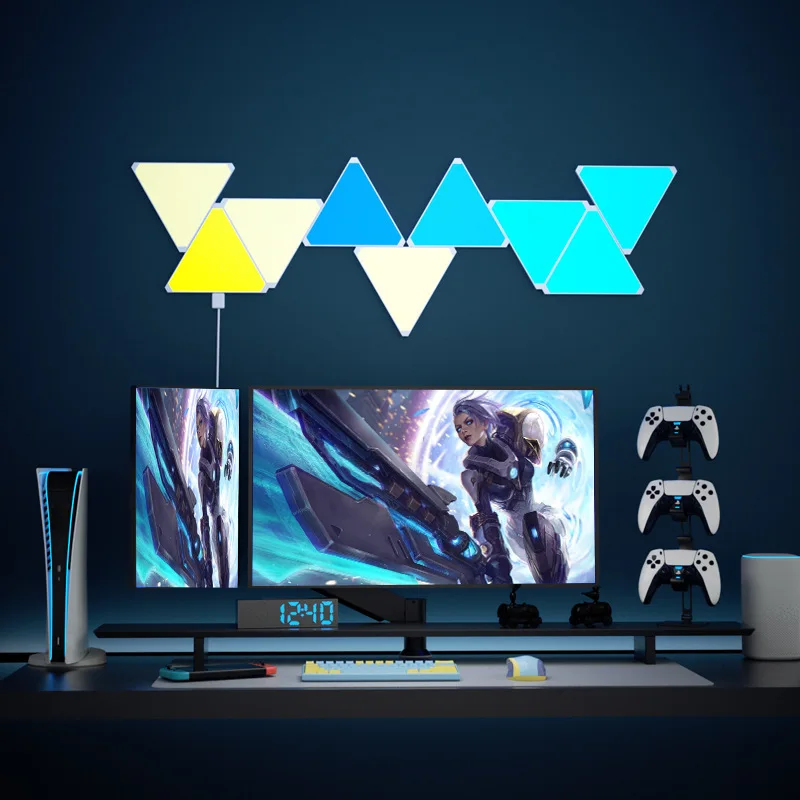 Super Thin LED Triangle Lamps Indoor RGB Quantum Wall Light WIFI Bluetooth APP Control Night Light For Game Bedroom Decoration