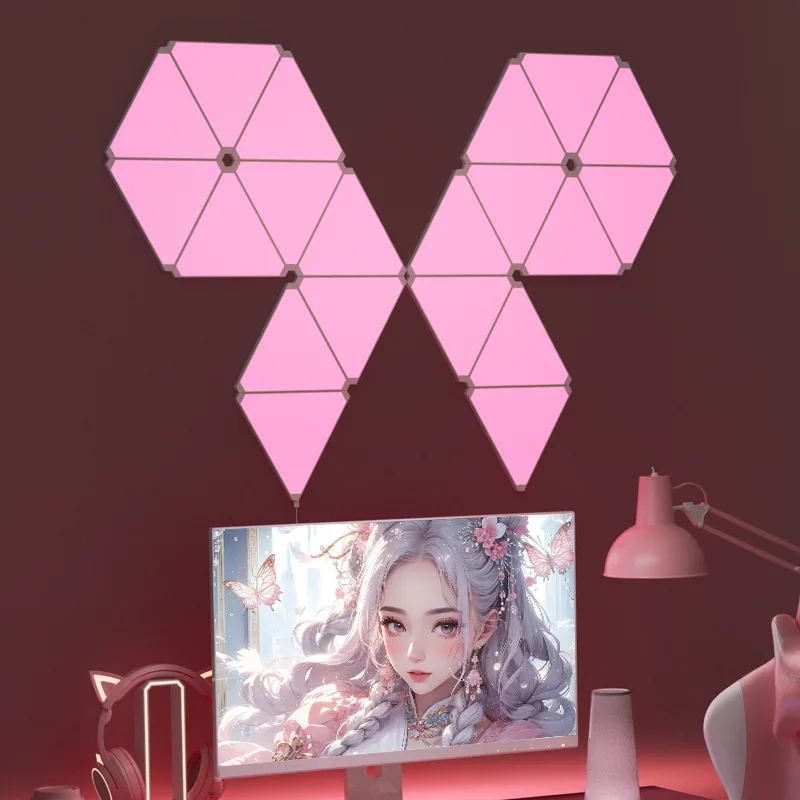 Super Thin LED Triangle Lamps Indoor RGB Quantum Wall Light WIFI Bluetooth APP Control Night Light For Game Bedroom Decoration