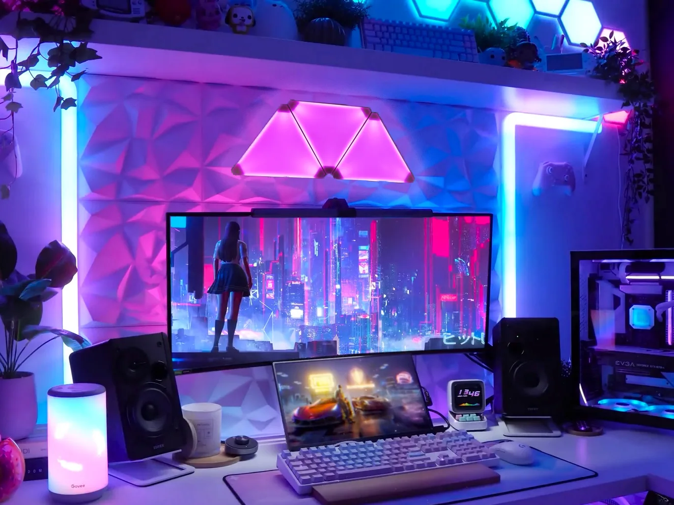 Super Thin LED Triangle Lamps Indoor RGB Quantum Wall Light WIFI Bluetooth APP Control Night Light For Game Bedroom Decoration