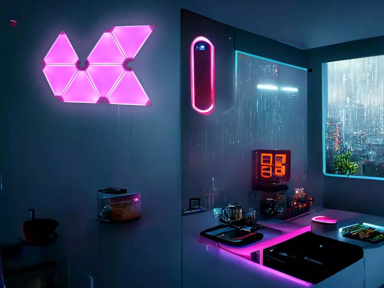 Super Thin LED Triangle Lamps Indoor RGB Quantum Wall Light WIFI Bluetooth APP Control Night Light For Game Bedroom Decoration
