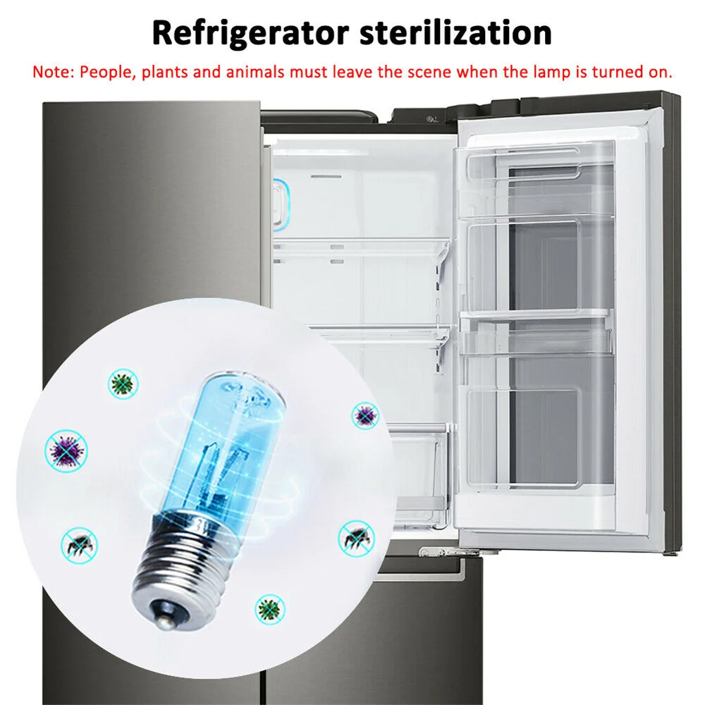 E17 10V Quartz Tube UVC Disinfection Lamp Ozone 254nm Ultraviolet Lamp Light Bulb Germicidal UV Lamp Kill Mites for Home Kitchen