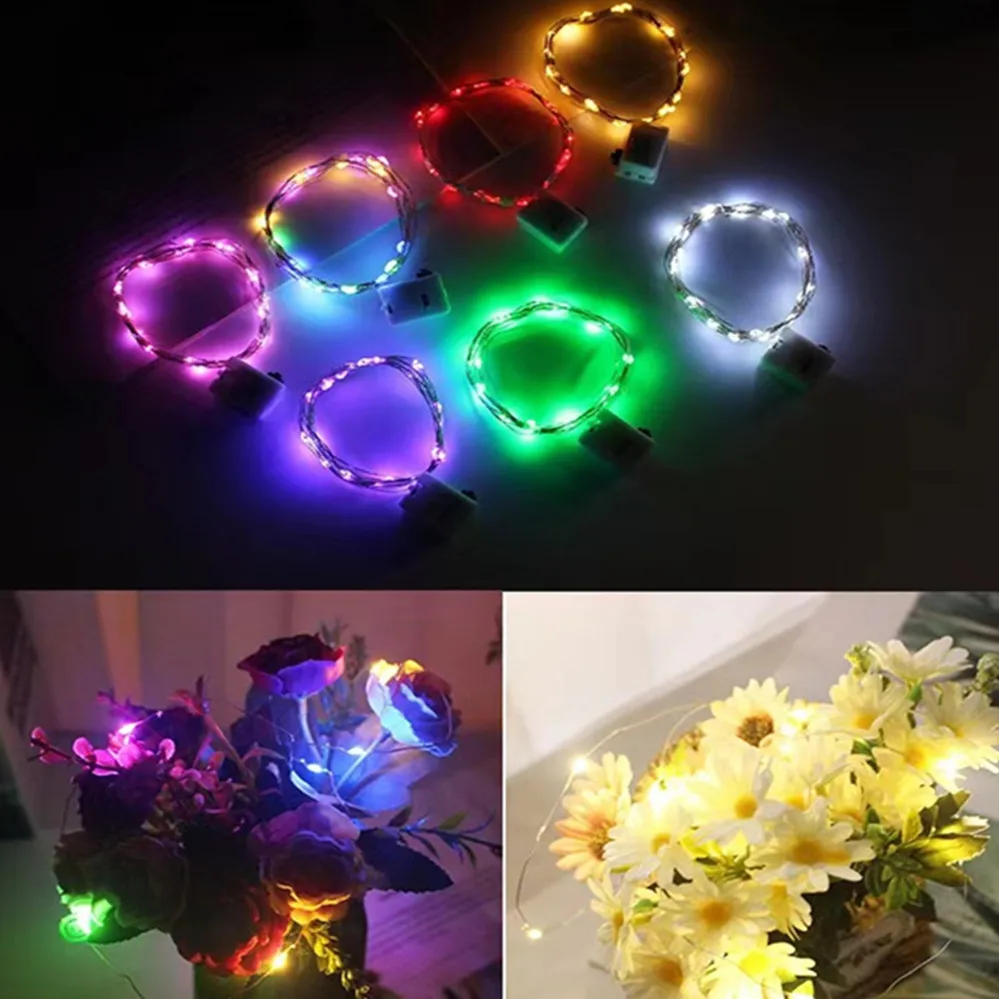 20x LED String Light Copper Silver Wire Garland Light Waterproof Fairy Lights For Christmas Wedding Party Decor With battery