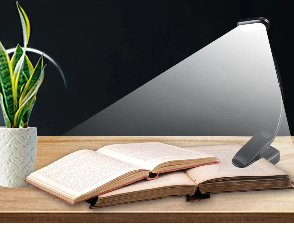 Adjustable LED Clip-On Book Lamp Table Battery Powered Flexible Study Learning Desk Lamp Portable Bedroom Reading Night Light