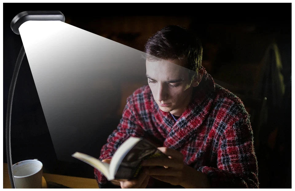 Adjustable LED Clip-On Book Lamp Table Battery Powered Flexible Study Learning Desk Lamp Portable Bedroom Reading Night Light