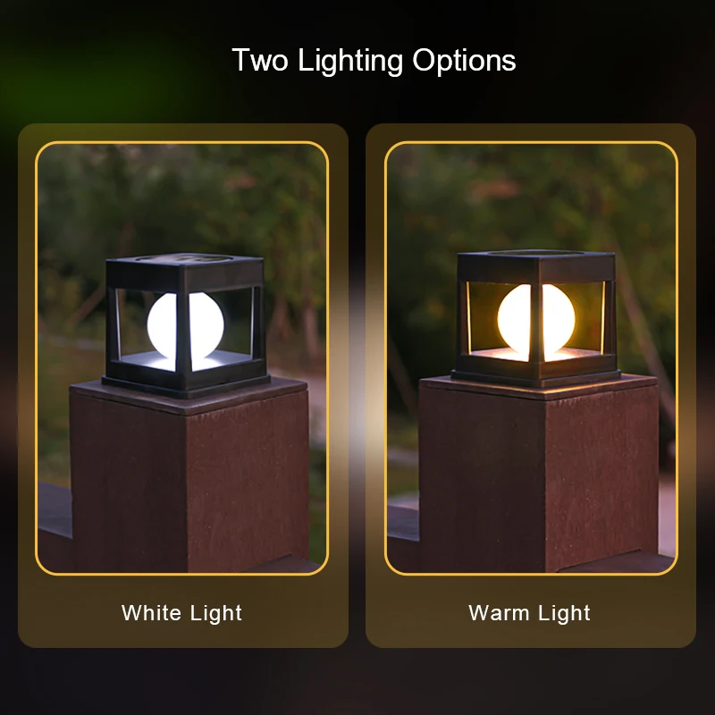Solar Post Light Outdoor Post Caps Lights Solar Fence Post Lamp Pillar Lamps Waterproof for Wooden Posts Patio Camping Dec