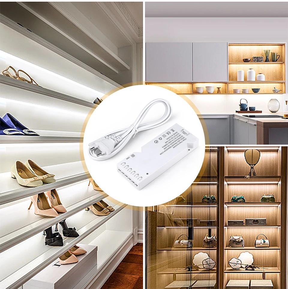 110-250V AC to DC12V 6/10x Dupont Port Lighting Transformer Power Supply Adapter Closet Cabinet LED Strip Driver 36W 60W 100W