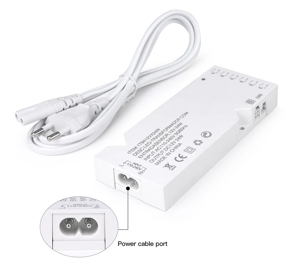 110-250V AC to DC12V 6/10x Dupont Port Lighting Transformer Power Supply Adapter Closet Cabinet LED Strip Driver 36W 60W 100W