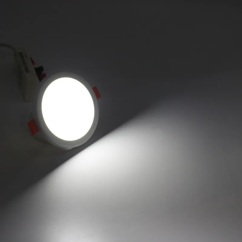 AC 85-265V Ultra Thin Round/Square LED Panel Light 6W 8W 15W 20W Aluminum Ceiling Recessed Downlight open hole adjustable White