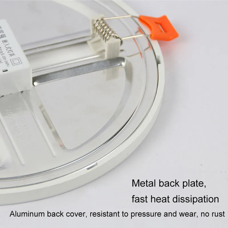 AC 85-265V Ultra Thin Round/Square LED Panel Light 6W 8W 15W 20W Aluminum Ceiling Recessed Downlight open hole adjustable White