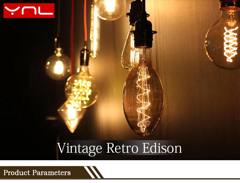 Retro Edison Bulb E27 220V 110V 40W ST64 G80 G95 T10 T45 Dimmable Ampoule Vintage Light Bulb Filament Incandescent Edison Lamp