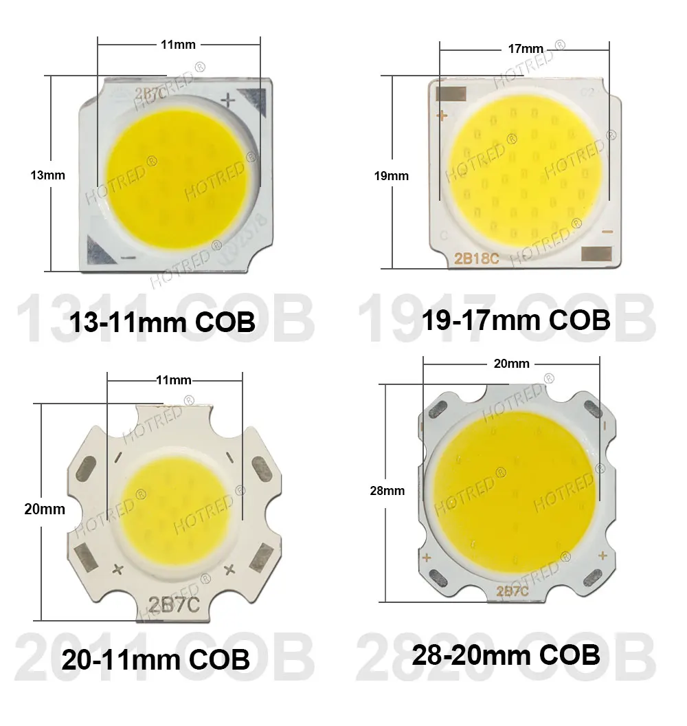 10-50pcs COB LED 3W 5W 7W 10W 12W 15W 18W 30W 36W Neutral Cold Warm White 13mm 20mm 28mm 1919 Chips Lamp SpotLight Downlight DIY