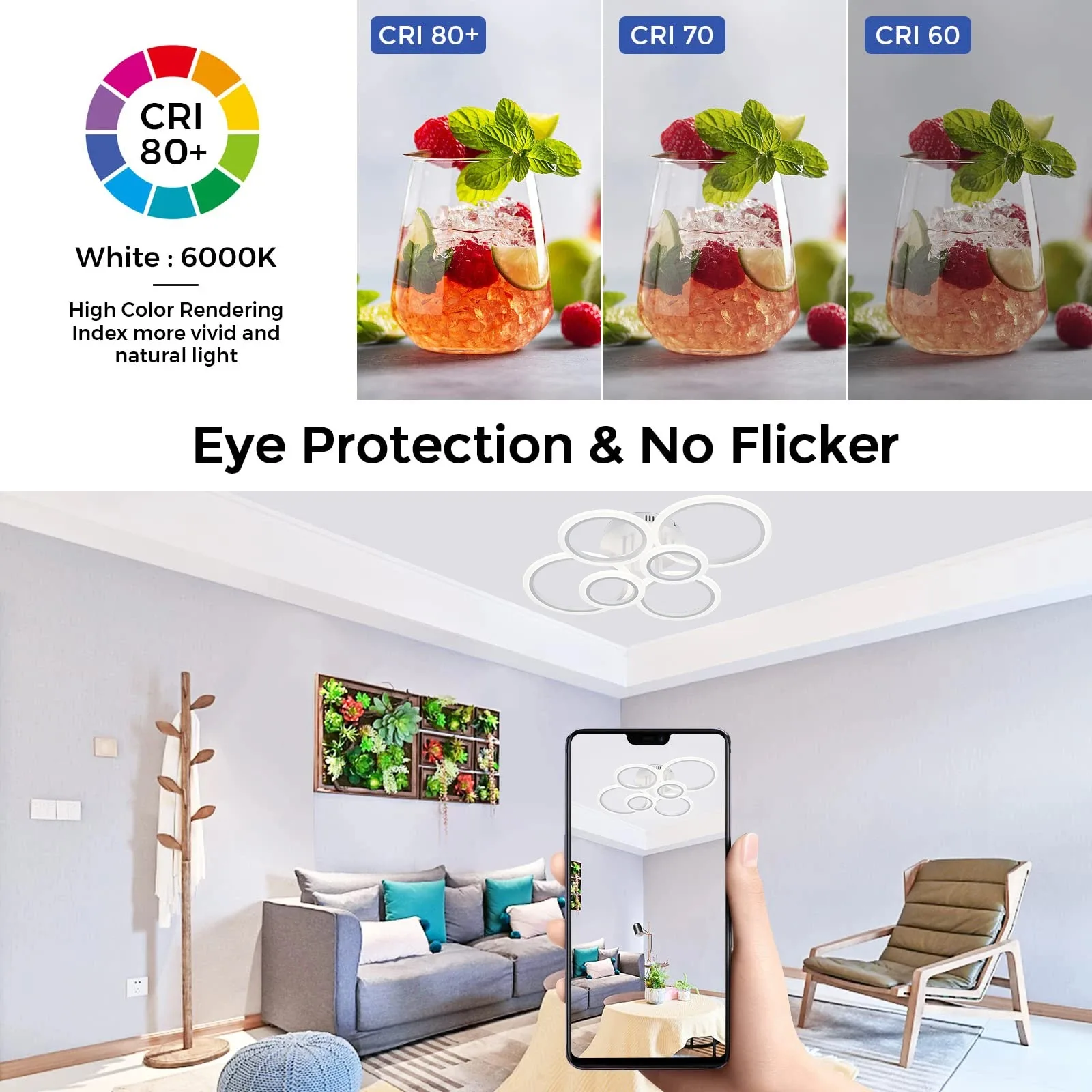 Modern LED Chandelier Home Lighting Ring Ceiling Mount Chandelier Living Room Bedroom Lighting Lustre Ceiling Pendant Lamp