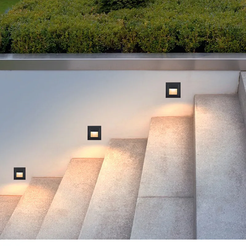 LED Wall Lamp 5W Waterproof LED Stair Step Light Recessed Buried Lamp Indoor/Outdoor Waterproof Staircase Step Light 85-265V