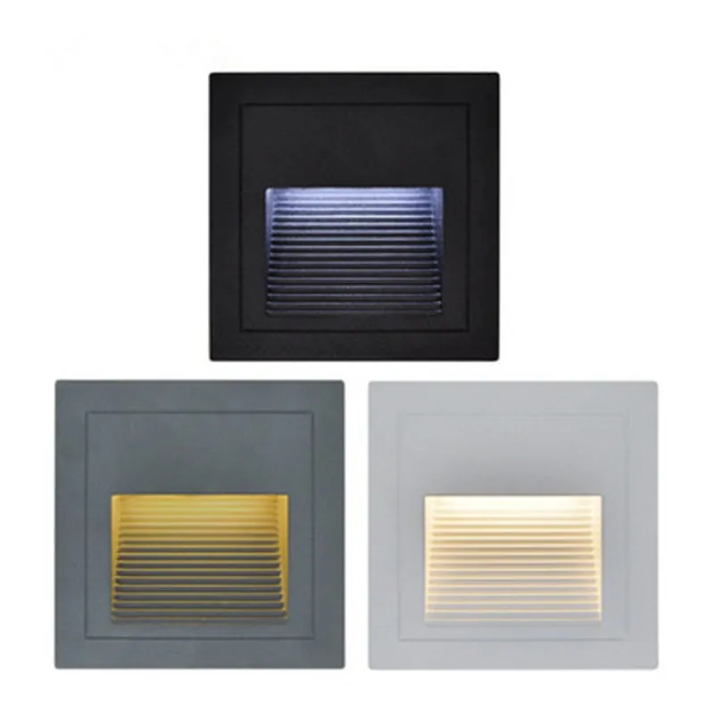 LED Wall Lamp 5W Waterproof LED Stair Step Light Recessed Buried Lamp Indoor/Outdoor Waterproof Staircase Step Light 85-265V