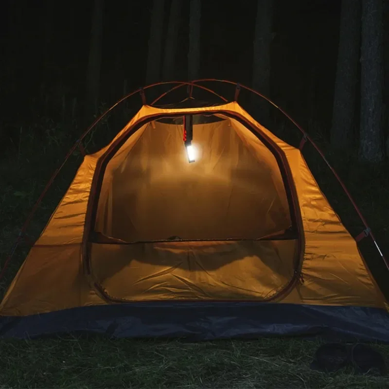 Dimmable COB LED Work Light USB Rechargeable Folding Flashlight Inspection Lamp with Magnetic Hook Power Bank