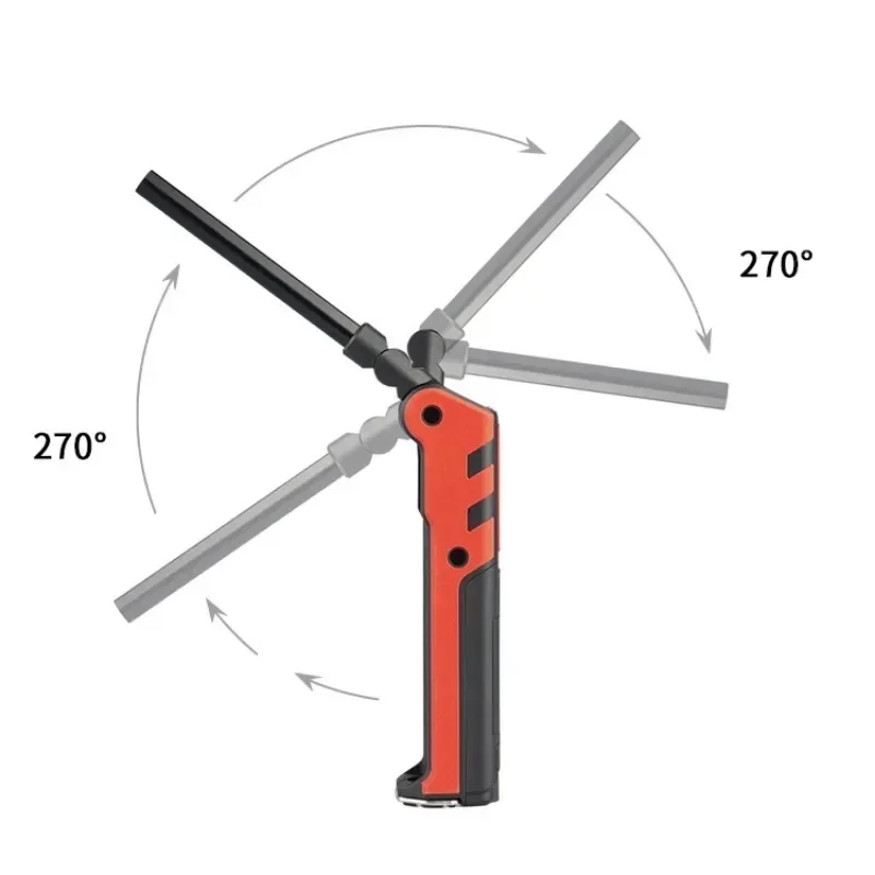 Dimmable COB LED Work Light USB Rechargeable Folding Flashlight Inspection Lamp with Magnetic Hook Power Bank