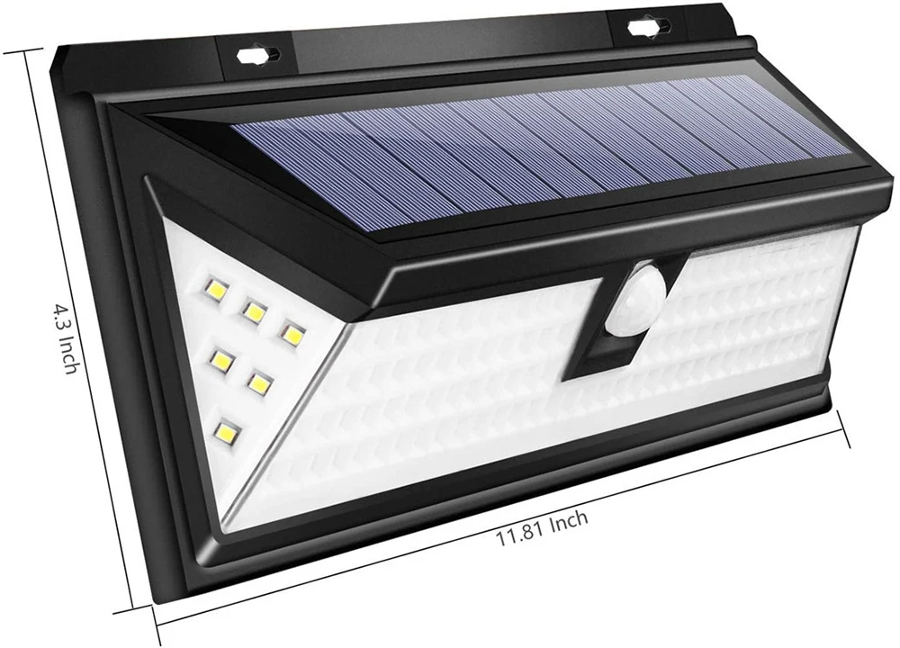 Solar Wall Light LED Outdoor Sensor LightWall Light 118 Lights 4400mAh Strong LightingSolar Sensor LightFor Garden Decoration