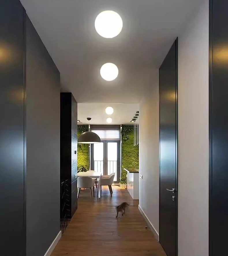 Glass Ball Lamp Modern Milky White Glass Wall Lamps for Bedroom Living Room Sofa Background Concealed Base Bathroom Wall Light