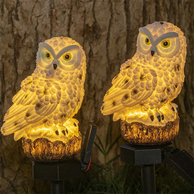 Solar Owl Ground Light LED Outdoor Courtyard Lamp Garden Light Waterproof Stake Light Pathway Decor Solar Patio Ground Lantern