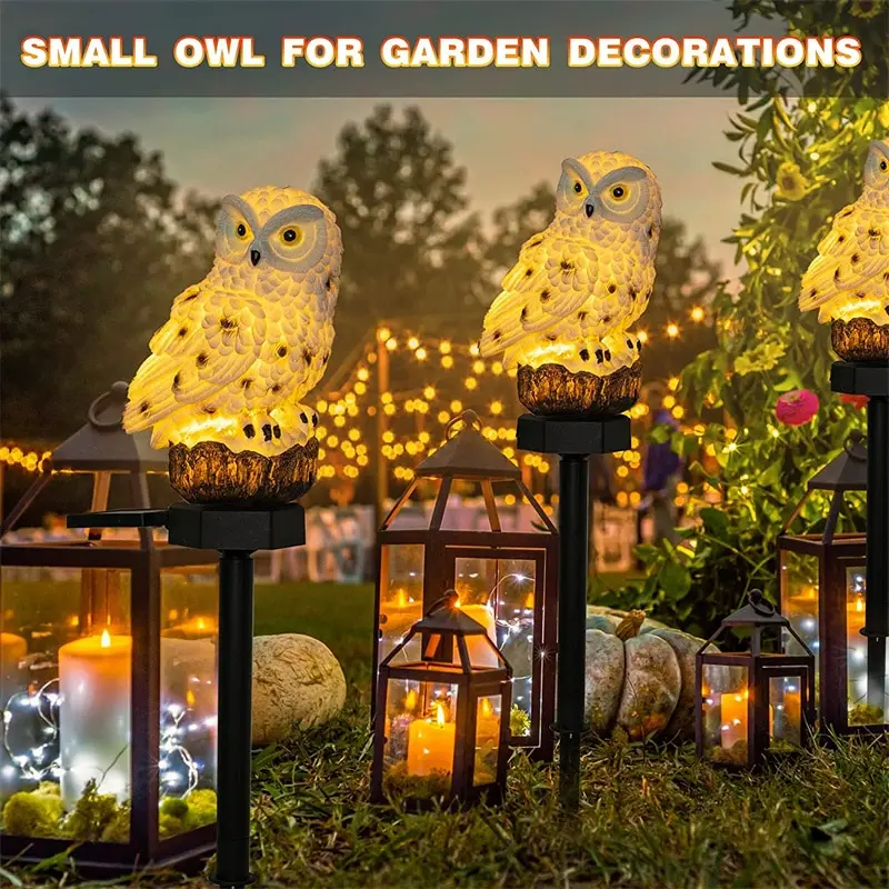Solar Owl Ground Light LED Outdoor Courtyard Lamp Garden Light Waterproof Stake Light Pathway Decor Solar Patio Ground Lantern