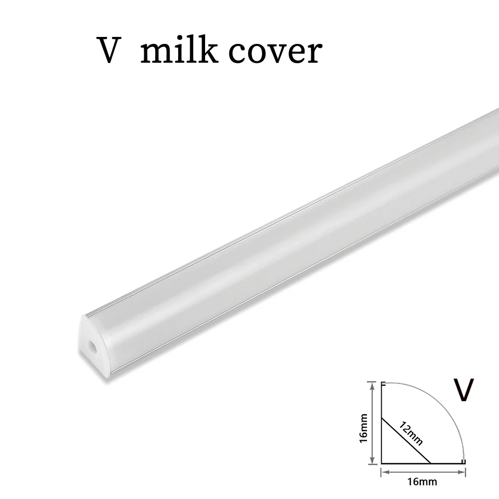 1-24Pcs/Lot 50cm Perfil Aluminio Led Corner Aluminium Profile Channel Holder for LED Strip Light Bar Cabinet Lamp Kitchen Closet
