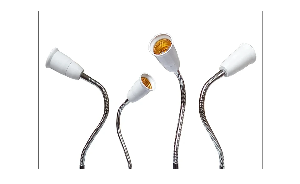 EU US Plug to E27 Lamp Holder Light Bulb Socket With Switch Flexible Lamp Base Conversion Table Lamp Converter 20cm 30cm 50cm