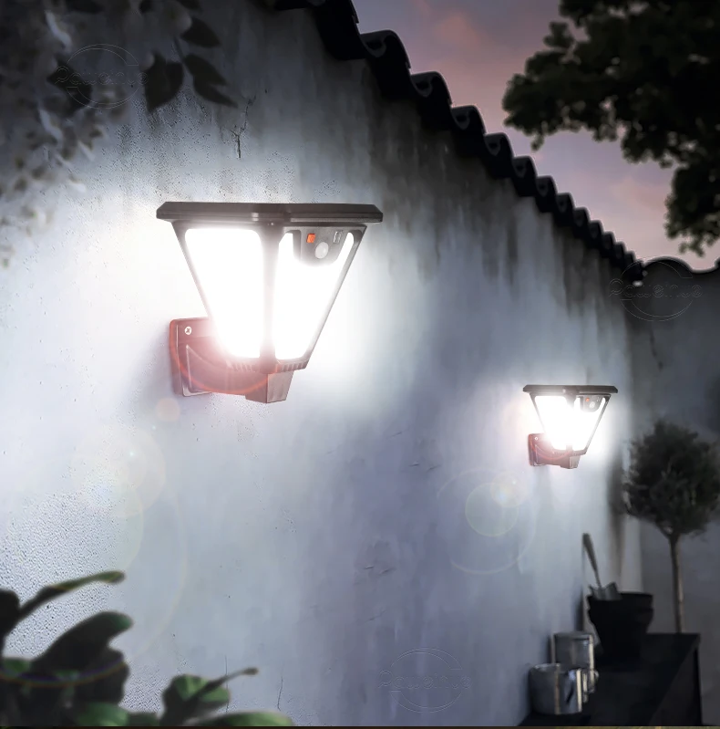 5000K Solar Pathway Garden Decor Lights Outdoor With Motion Sensor IP65 Waterproof Solar Lamp Patio Yard Lawn Sunlight Wall Lamp