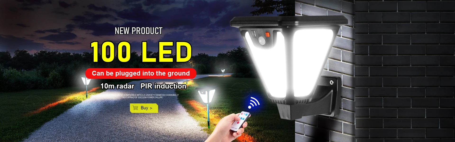 5000K Solar Pathway Garden Decor Lights Outdoor With Motion Sensor IP65 Waterproof Solar Lamp Patio Yard Lawn Sunlight Wall Lamp