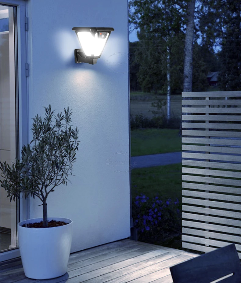 5000K Solar Pathway Garden Decor Lights Outdoor With Motion Sensor IP65 Waterproof Solar Lamp Patio Yard Lawn Sunlight Wall Lamp