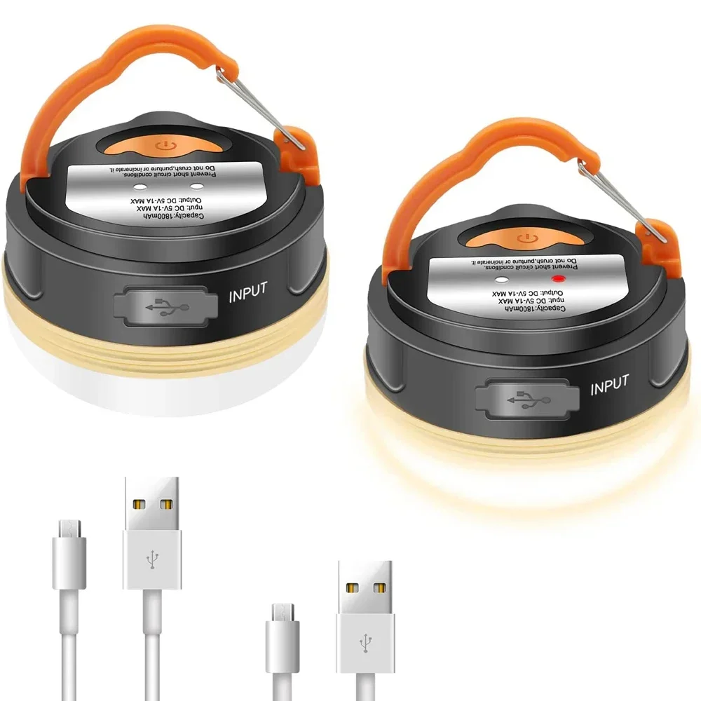 New Portable Camping Lights Outdoor Tent Lamp Have 5 Modes Retractable Hook Mini Family Walking 20W High-Power Emergency Lights