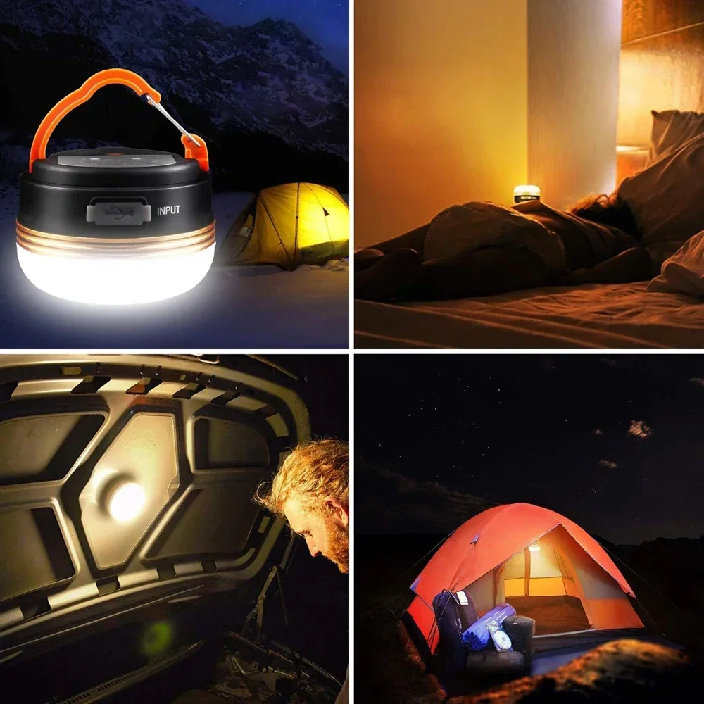 New Portable Camping Lights Outdoor Tent Lamp Have 5 Modes Retractable Hook Mini Family Walking 20W High-Power Emergency Lights