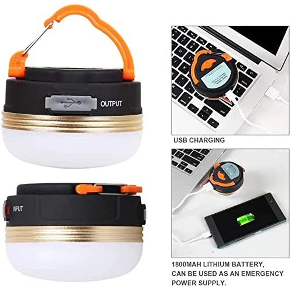 New Portable Camping Lights Outdoor Tent Lamp Have 5 Modes Retractable Hook Mini Family Walking 20W High-Power Emergency Lights