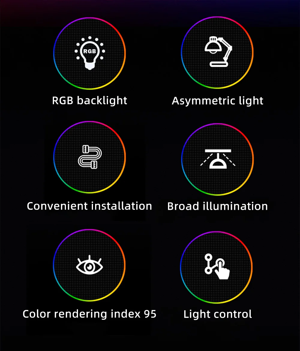 USB Stepless Dimming Screen Hanging Lights Curved Screen Monitor Light Bar RGB Background Atmosphere Desk Lamp Monitor Light Bar