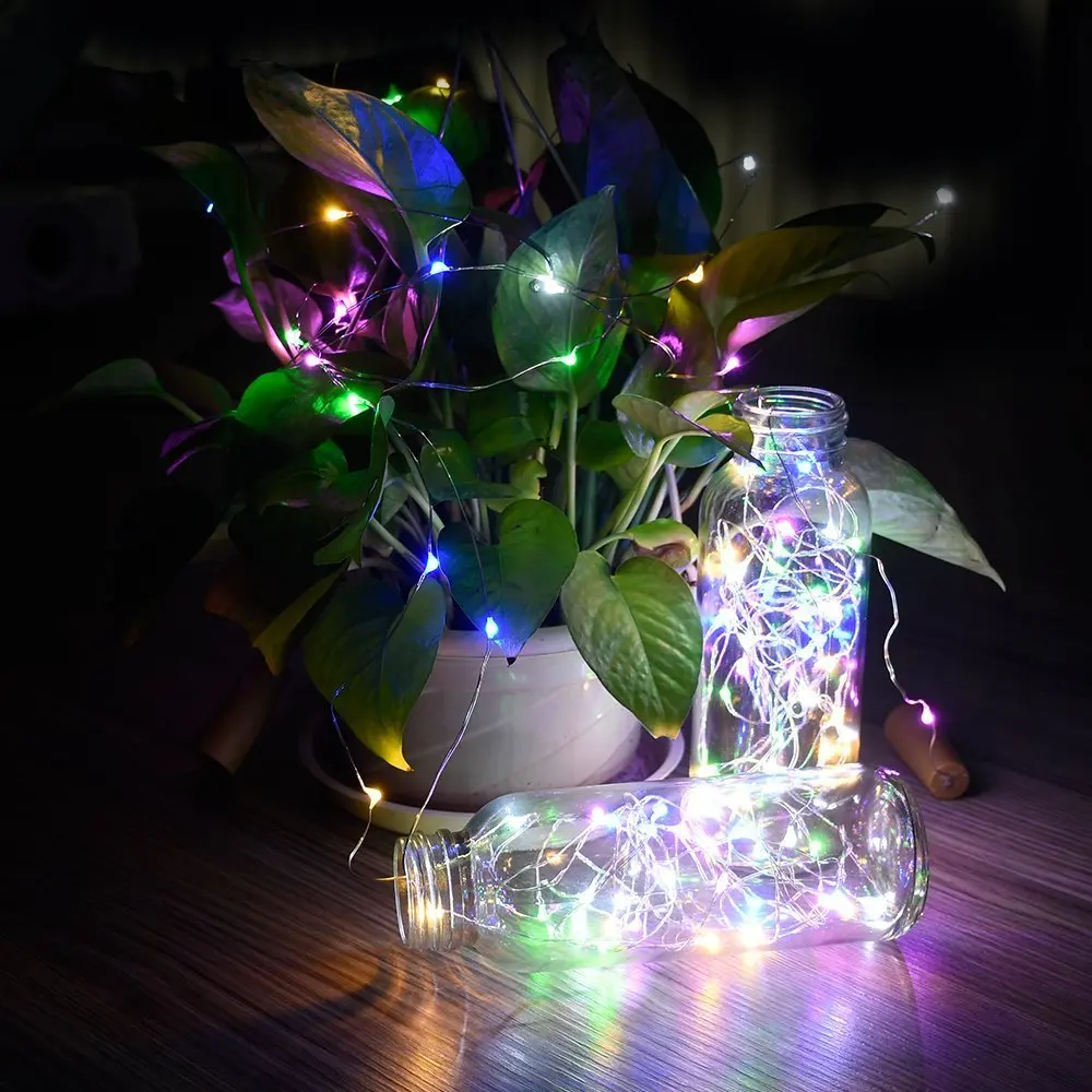 10/20LEDs Solar Wine Bottle String Light Solar Copper Wire Fairy Lights Cork Shape Christmas Lamp For Wedding Party Garden Decor