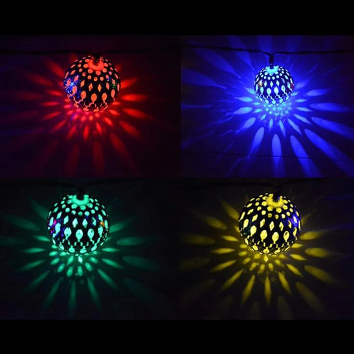 1pc Moroccan Ball Solar String Lights 20/30 LED Outdoor String Lights For Bedroom Garden Wedding Holiday Party Festival Decor