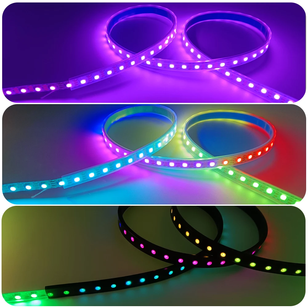 1-5m Black White Transparent Silicon Tube IP67 Waterproof For 10mm PCB Width SMD 5050 3528 WS2811 WS2812B Led Strip Light