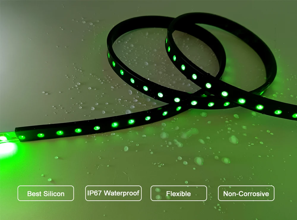1-5m Black White Transparent Silicon Tube IP67 Waterproof For 10mm PCB Width SMD 5050 3528 WS2811 WS2812B Led Strip Light