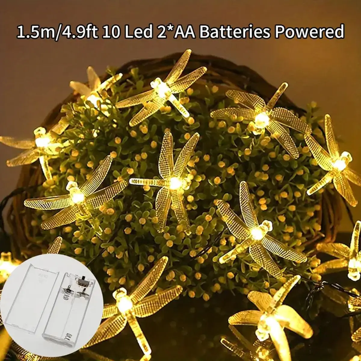 1PC 1.5M 10 LED Decorative Fairy Lighting Strand Battery Powered For Home Garden Bedroom Wedding Birthday Party Festival Decor