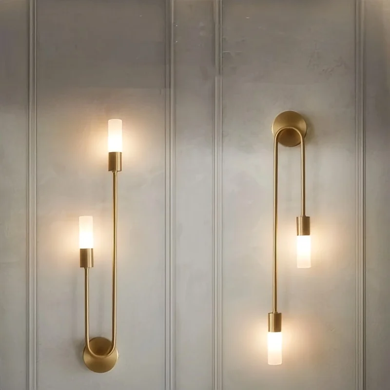 LED Golden Black Light Luxury Wall Lamp Living Room Nordic Modern Minimalist Creative Background Wall Corridor Bedroom Bedside