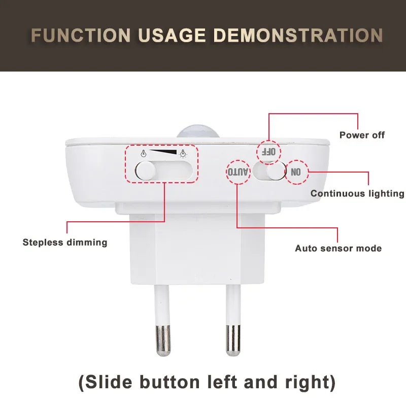 Night Light Motion Sensor LED Light EU/US Plug Lamps Children'S Night Light Wireless Night Lamp For Bedside Table Bedroom Nigh